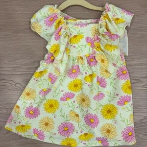 Floral Kids Dress in Pink and Yellow
